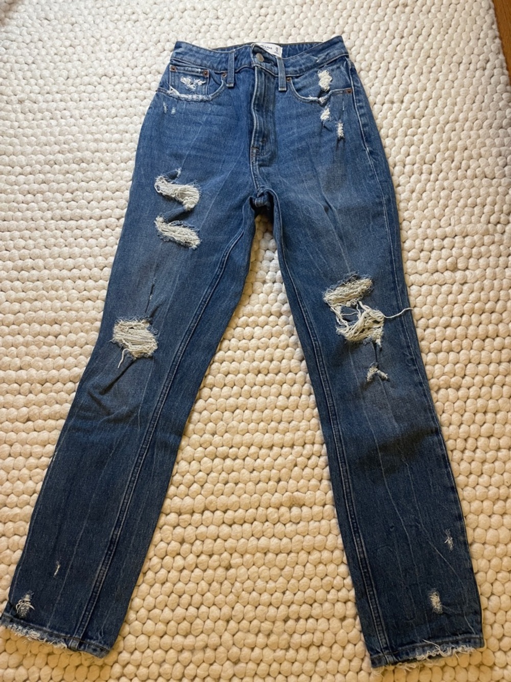 Abercrombie & Fitch Light Blue High-Rise Mom Jeans